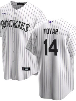 Colorado Rockies #14 Ezequiel Tovar White Cool Base Stitched Jersey