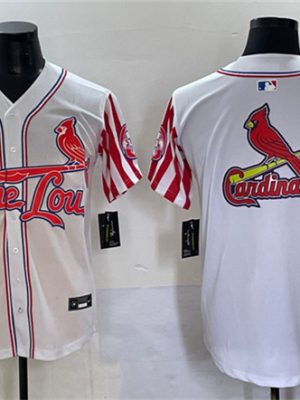 St. Louis Cardinals Team Big Logo White Independence Day Vapor Premier Limited Stitched Jerseys