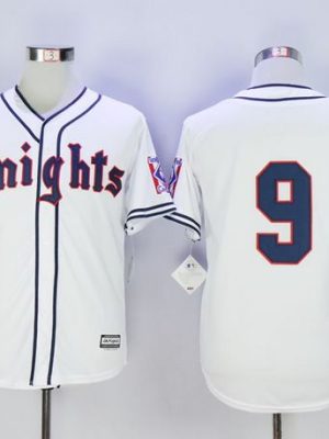 New York Knights The Natural #9 Roy Hobbs White Movie Stitched Baseball Jersey